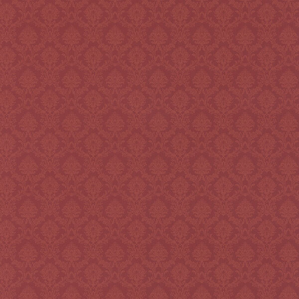 Red Mini Damask Wallpaper - SAMPLE SWATCH ONLY, image 1