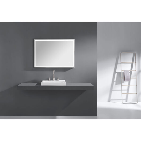 Brushed Stainless 39-Inch LED Mirror, image 1