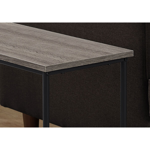 Dark Taupe and Black Accent Table, image 3