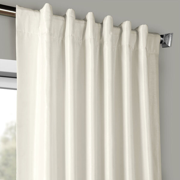 Off White Vintage Textured Faux Dupioni Silk Single Panel Curtain, 50 X 108, image 4