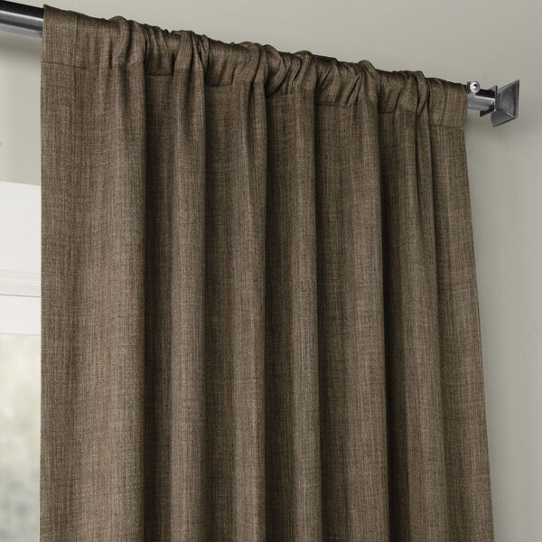 Faux Linen Blackout Brown 50 x 84 In. Curtain Single Panel, image 3