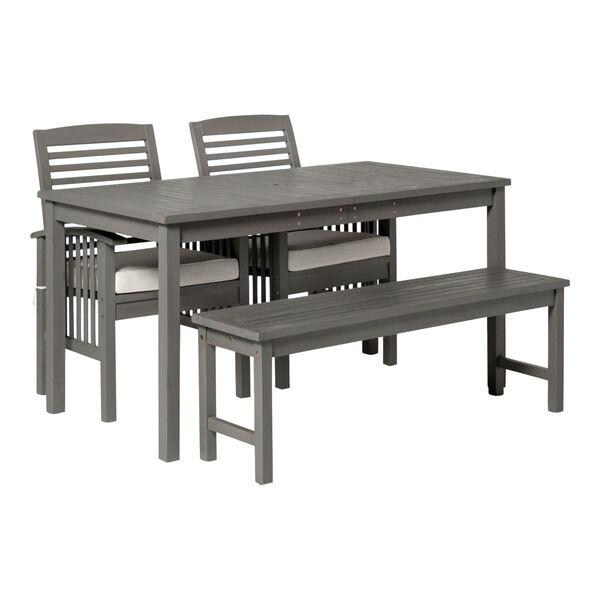 Gray Wash 32-Inch Four-Piece Simple Outdoor Dining Set, image 2