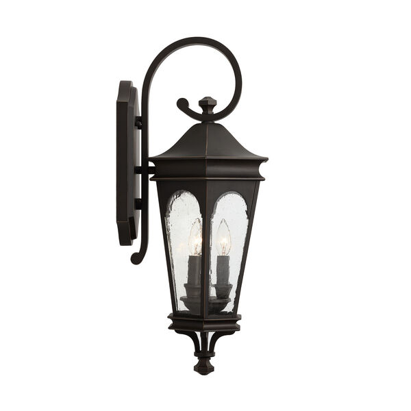 Inman Park Oiled Bronze Three-Light Outdoor Wall Mount with Antiqued Glass, image 5