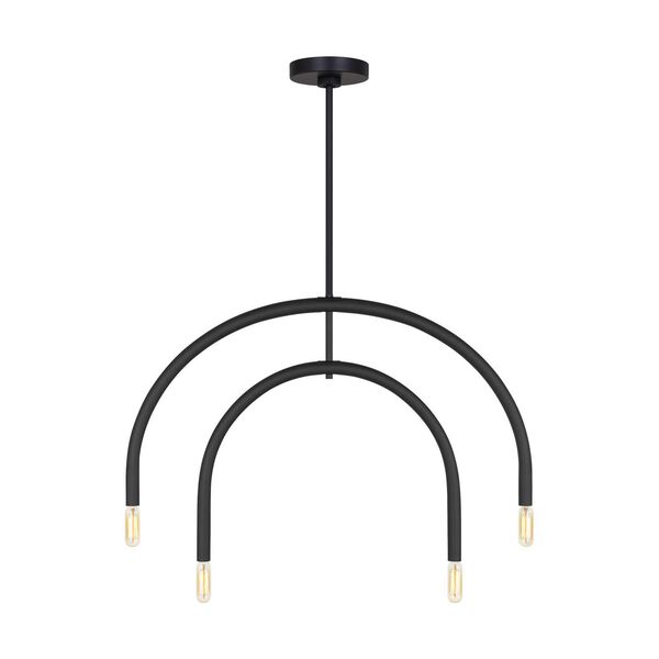 Hadden Midnight Black Four-Light Small Chandelier by Drew and Jonathan, image 1
