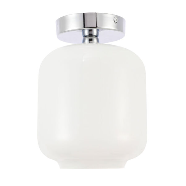 Collier Chrome Seven-Inch One-Light Flush Mount with Frosted White Glass, image 4