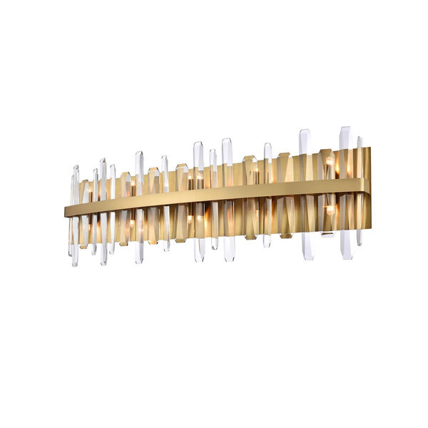Serena Satin Gold and Clear 36-Inch Crystal Bath Sconce, image 3