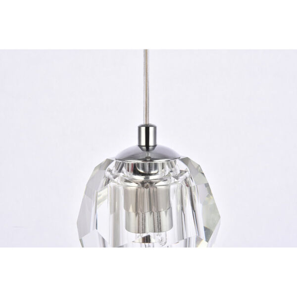 Eren Chrome One-Light Mini-Pendant with Royal Cut Clear Crystal, image 5