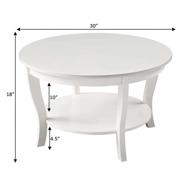 American Heritage Round Coffee Table in White, image 3