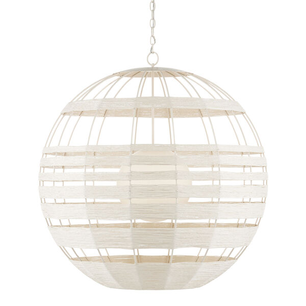 Lapsley Vanilla and White One-Light Orb Chandelier, image 1