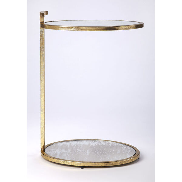 Ciro Side Table in Gold Metal &amp; Mirror, image 2
