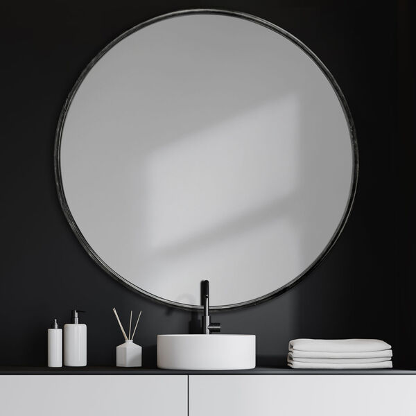 Piper Black Round Wall Mirror, image 6