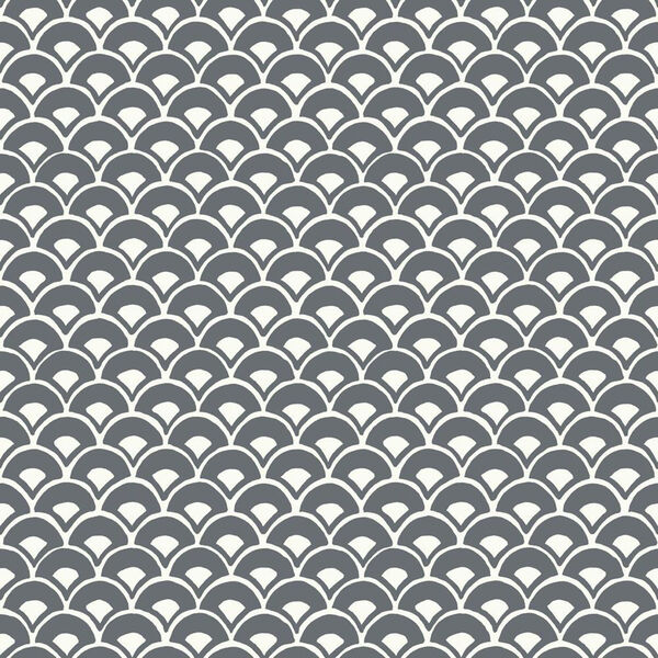 Stacked Scallops Grey Wallpaper, image 1