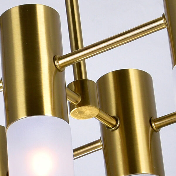 Pipes Brass 12-Light LED Chandelier, image 3