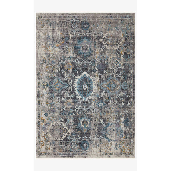 Samra Gray and Multicolor Rectangular: 9 Ft. 6 In. x 13 Ft. 1 In. Area Rug, image 1