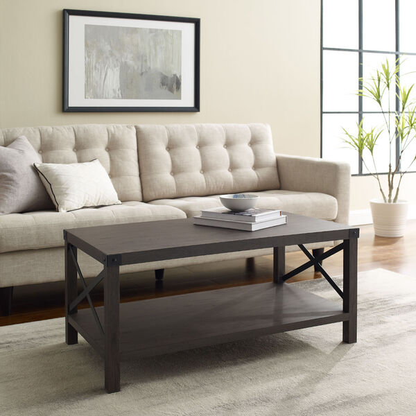 Sable Metal-X Coffee Table with Lower Shelf, image 1