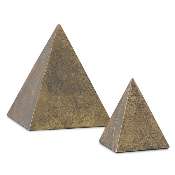 Mandir Antique Brass Pyramid, Set of 2, image 1