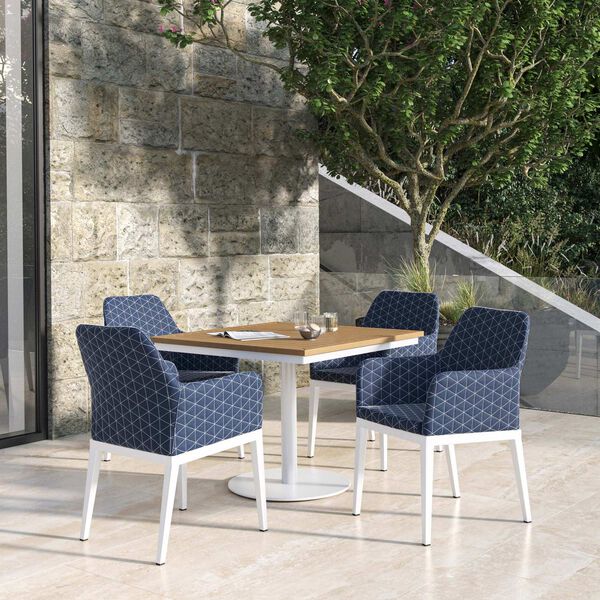 Oland and Travira Five-Piece Square Dining Table and Armchairs Set, image 2