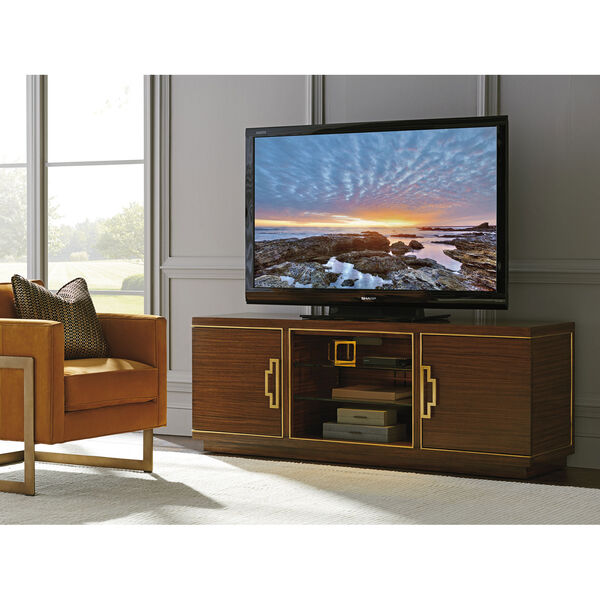 Aventura Brown and Gold Aria Media Console, image 2