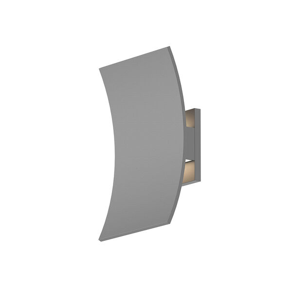 Inside-Out Curved Shield Textured Gray LED Wall Sconce, image 1