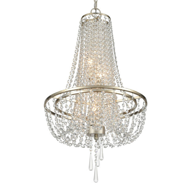 Arcadia Antique Silver Four-Light Chandeliers, image 3