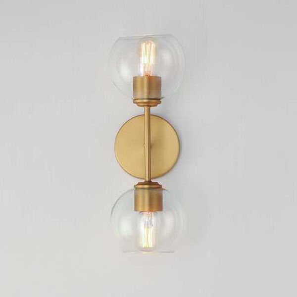 Knox Natural Aged Brass Two-Light Wall Sconce, image 3