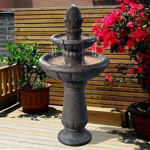 Multicolor Outdoor Deluxe Pineapple Two - Tier Waterfall Fountain, image 5