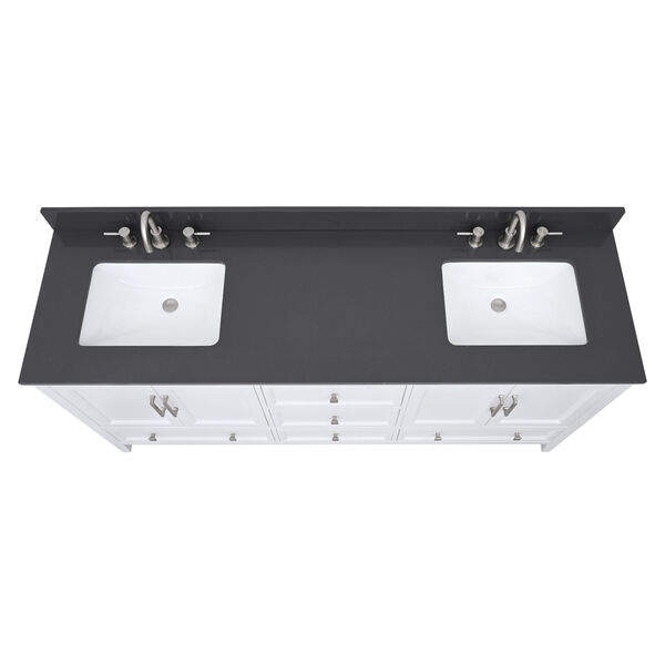 Lotte Radianz Ural Gray 73-Inch Vanity Top with Dual Rectangular Sink, image 5
