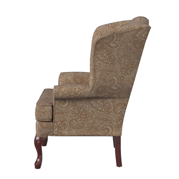 Paisley Cream Wingback Chair, image 5