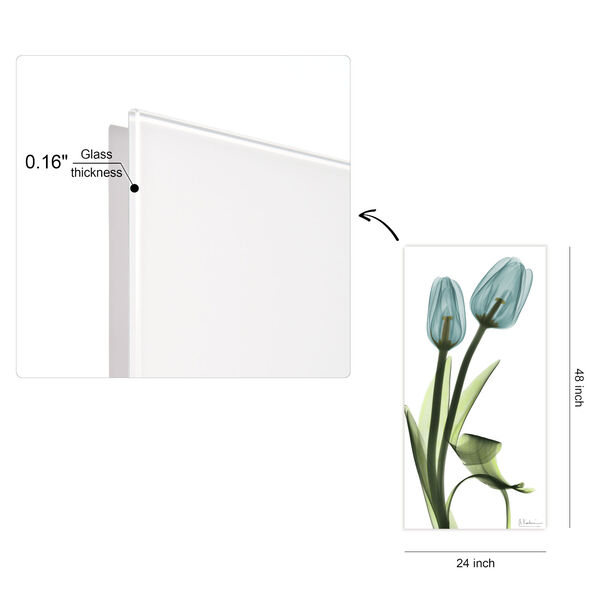 Blue Tulips Frameless Free Floating Tempered Glass Graphic Wall Art, image 4