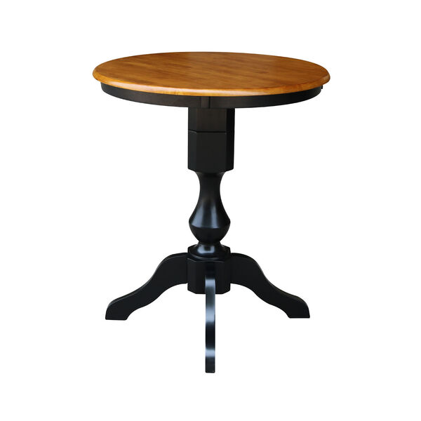 Black and Cherry 30-Inch Round Top Pedestal Dining Table, image 2
