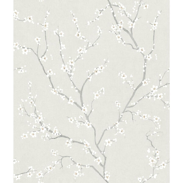 Beige Cherry Blossom Peel and Stick Wallpaper, image 2