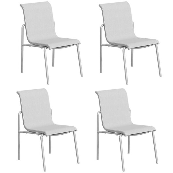 Orso White Gray Sling Side Chair , Set of Four, image 1