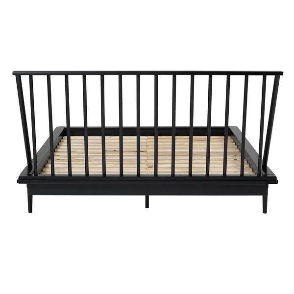 Black Wood Queen Spindle Bed, image 5