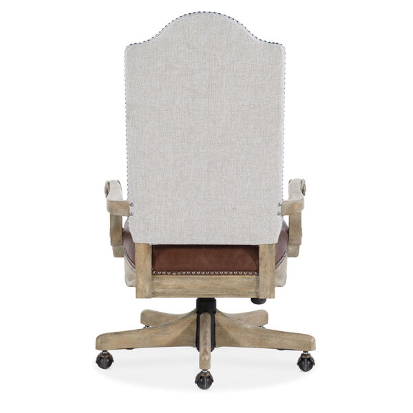 Castella Brown and Beige Tilt Swivel Chair, image 2