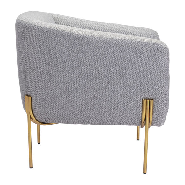 Micaela Gray and Gold Arm Chair, image 3