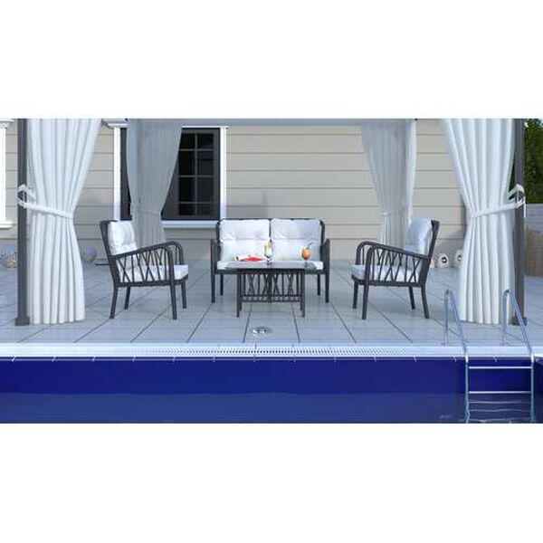 Gala Four-Piece Outdoor Seating Set with Cushion, image 4