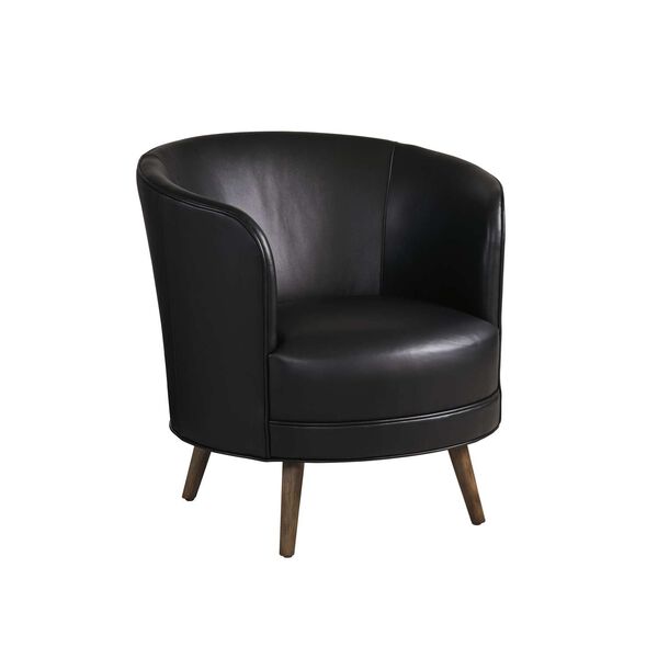 Zanzibar Black Brown Leather Swivel Chair, image 1