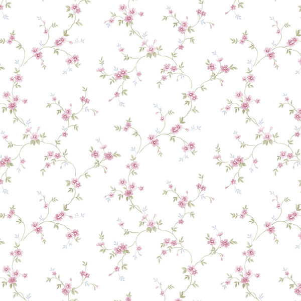 Como Trail Pink Floral Wallpaper - SAMPLE SWATCH ONLY, image 1