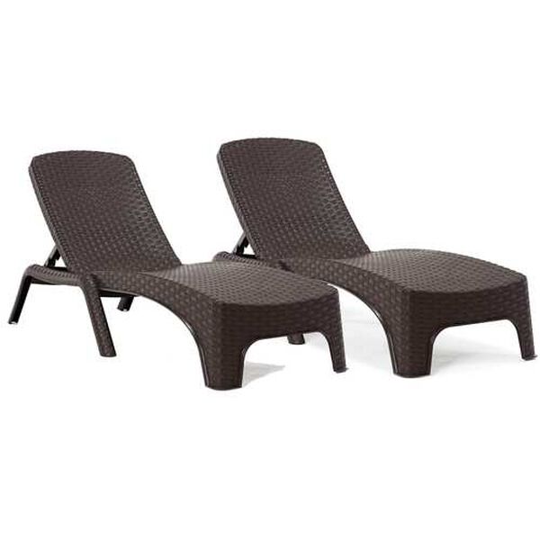 Roma Brown Outdoor Chaise Lounger, Set of Two, image 1