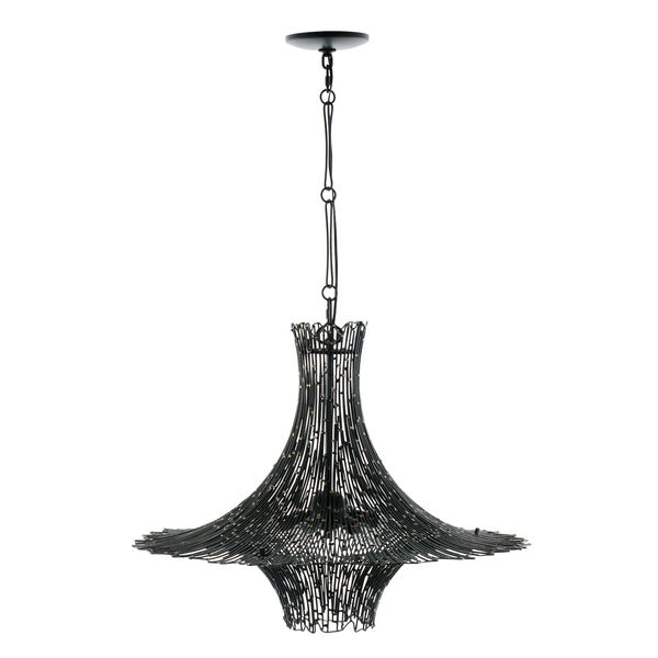Rikki Carbon And Aged Gold Six-Light Chandelier, image 3