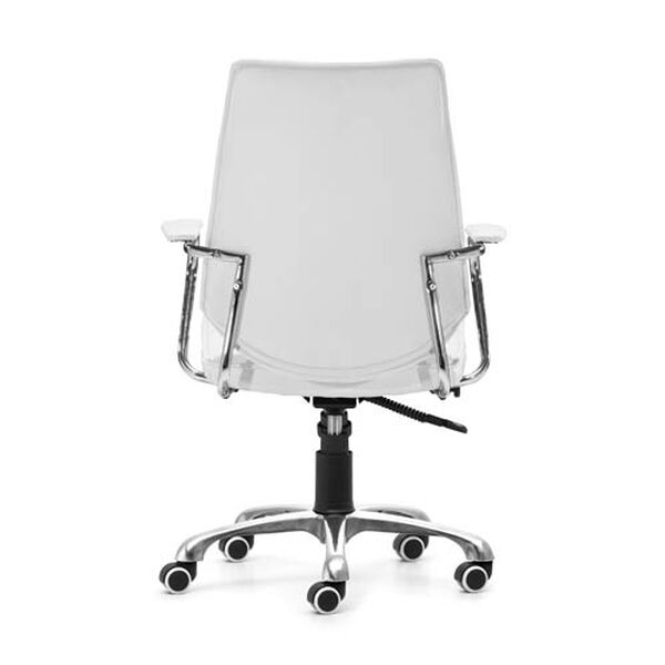 Enterprise White and Chromed Steel Low Back Office Chair, image 4