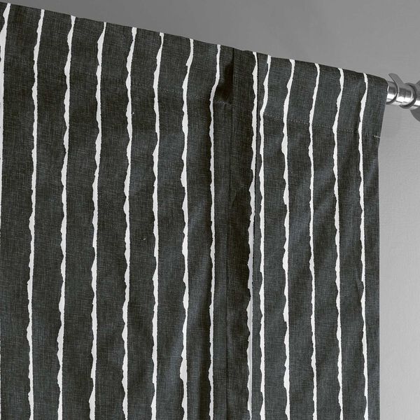 Sharkskin Black Solid Printed Cotton Tie-Up Window Shade Single Panel, image 5