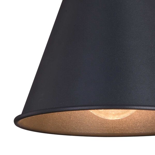 Smith Textured Black One-Light Metal Cone Outdoor Wall Lantern, image 5