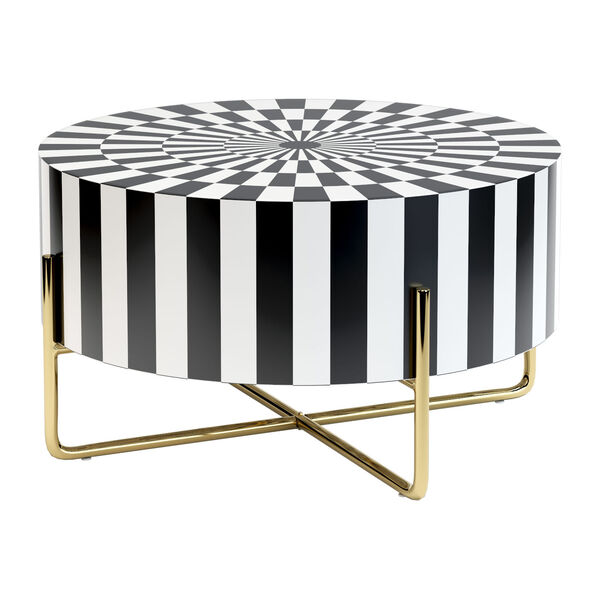 Thistle Black, White and Gold Coffee Table, image 1