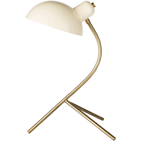Ula Brass, White One-Light Table Lamp, image 1