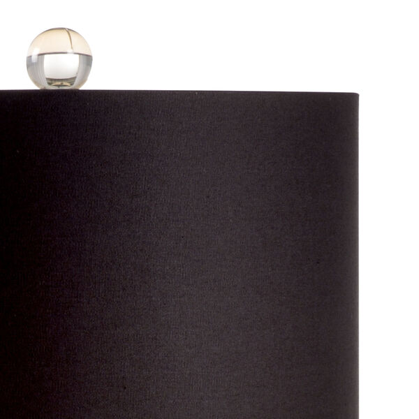 Clear with Black Shade One-Light Crystal Tee Table Lamp, image 3