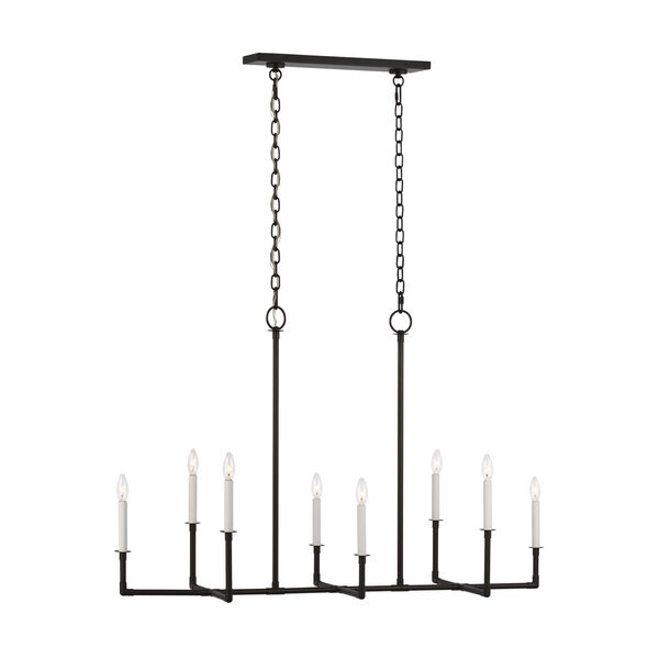 Bayview Aged Iron Eight-Light Chandelier, image 1