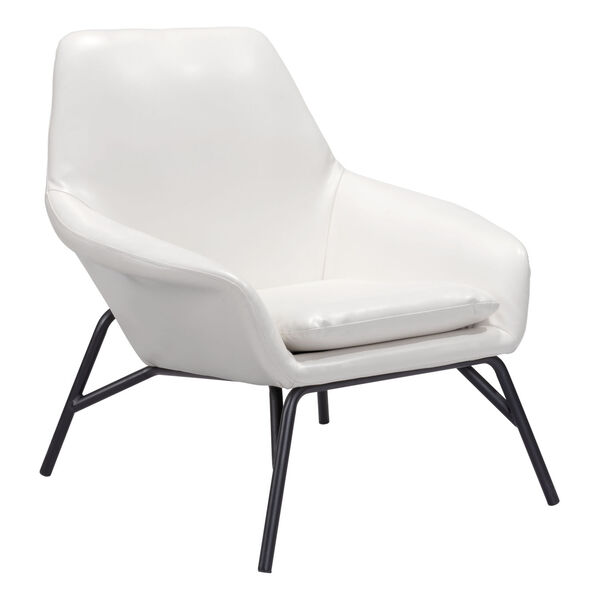 Javier White and Matte Black Accent Chair, image 6