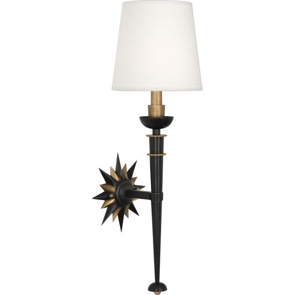 Cosmos Bronze One-Light Wall Sconce With Oyster Linen Fabric Shade, image 1