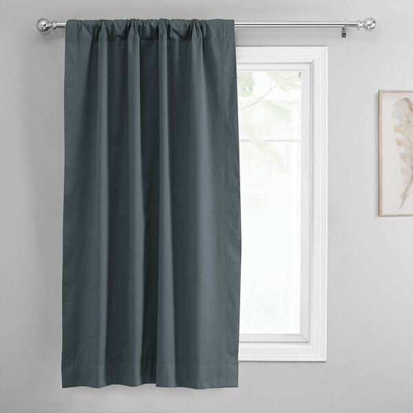 Business Gray Solid Cotton Tie-Up Window Shade Single Panel, image 5